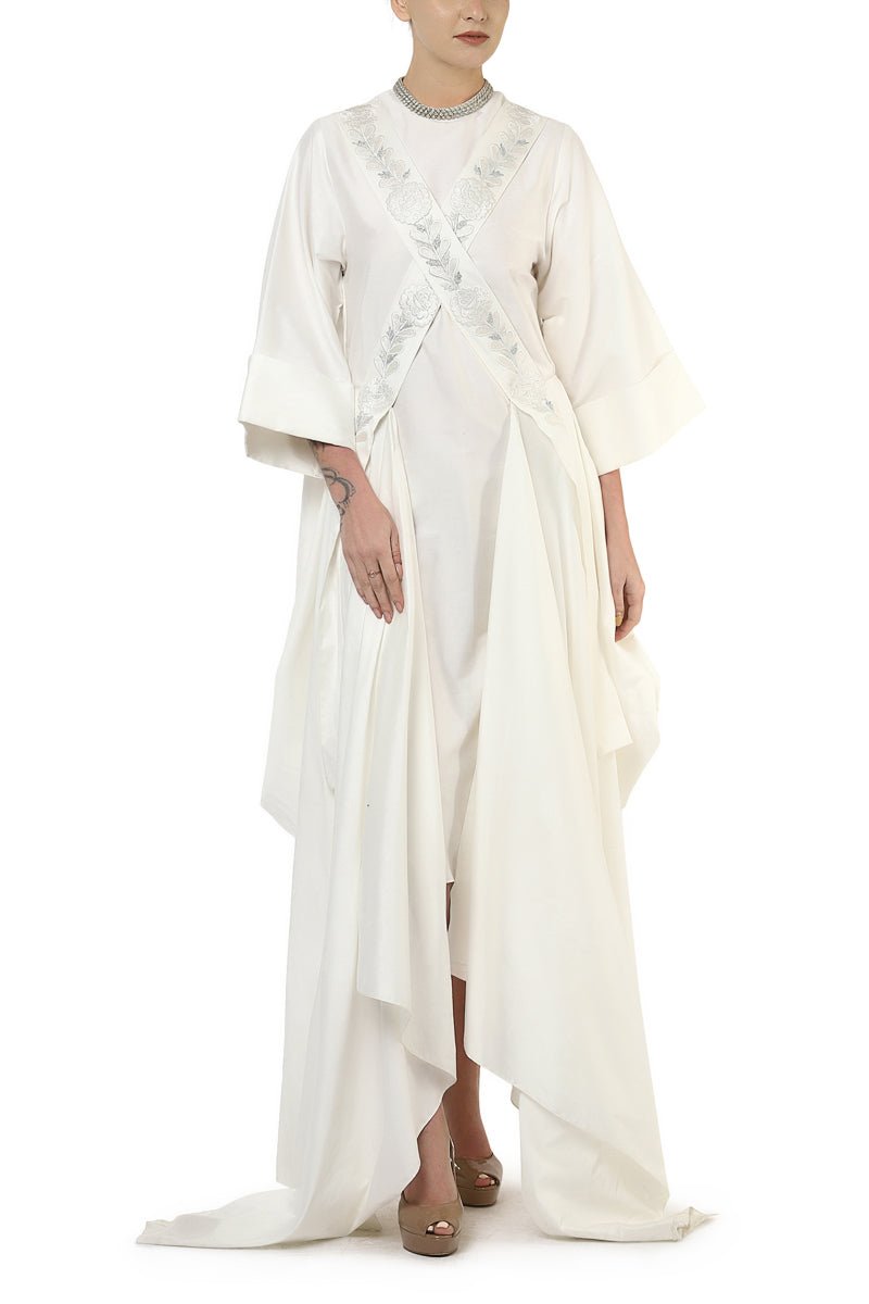 Asymmetric Embroidered Dress - samantchauhan