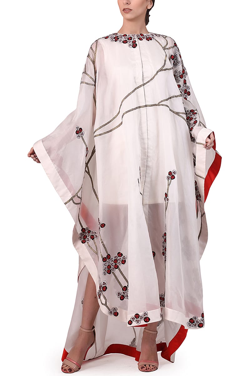 Asymmetric Embroidered Kaftan - samantchauhan