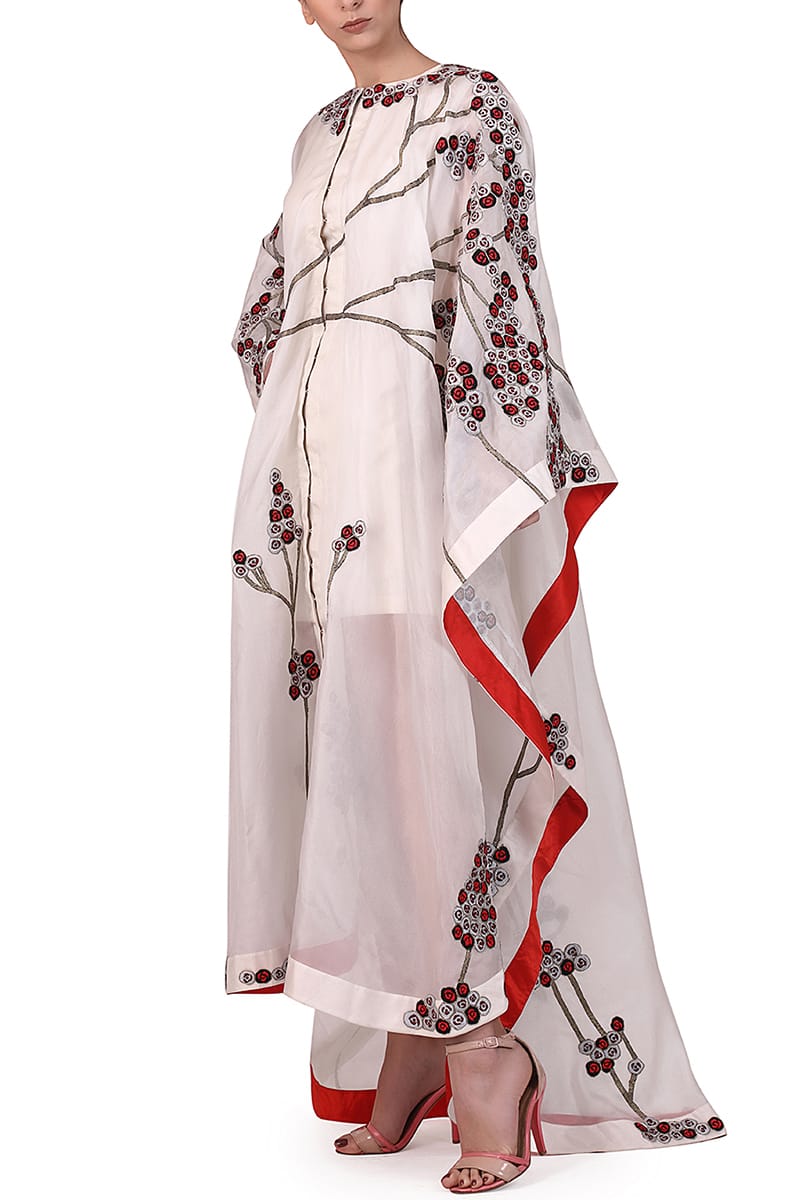 Asymmetric Embroidered Kaftan - samantchauhan