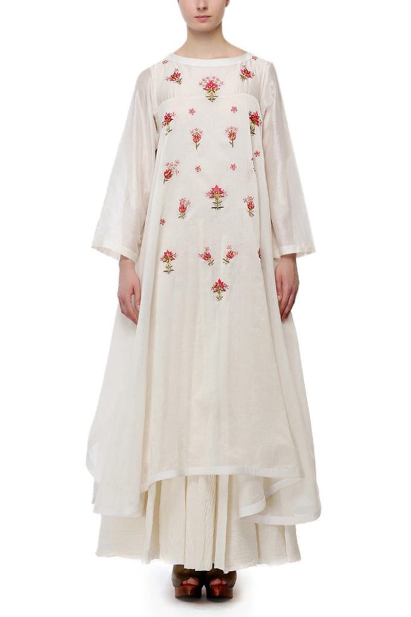 Asymmetric Embroidered Kurta - samantchauhan