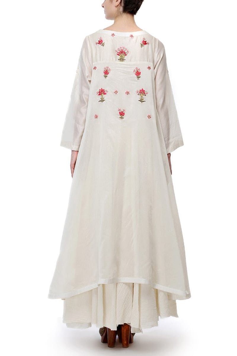 Asymmetric Embroidered Kurta - samantchauhan