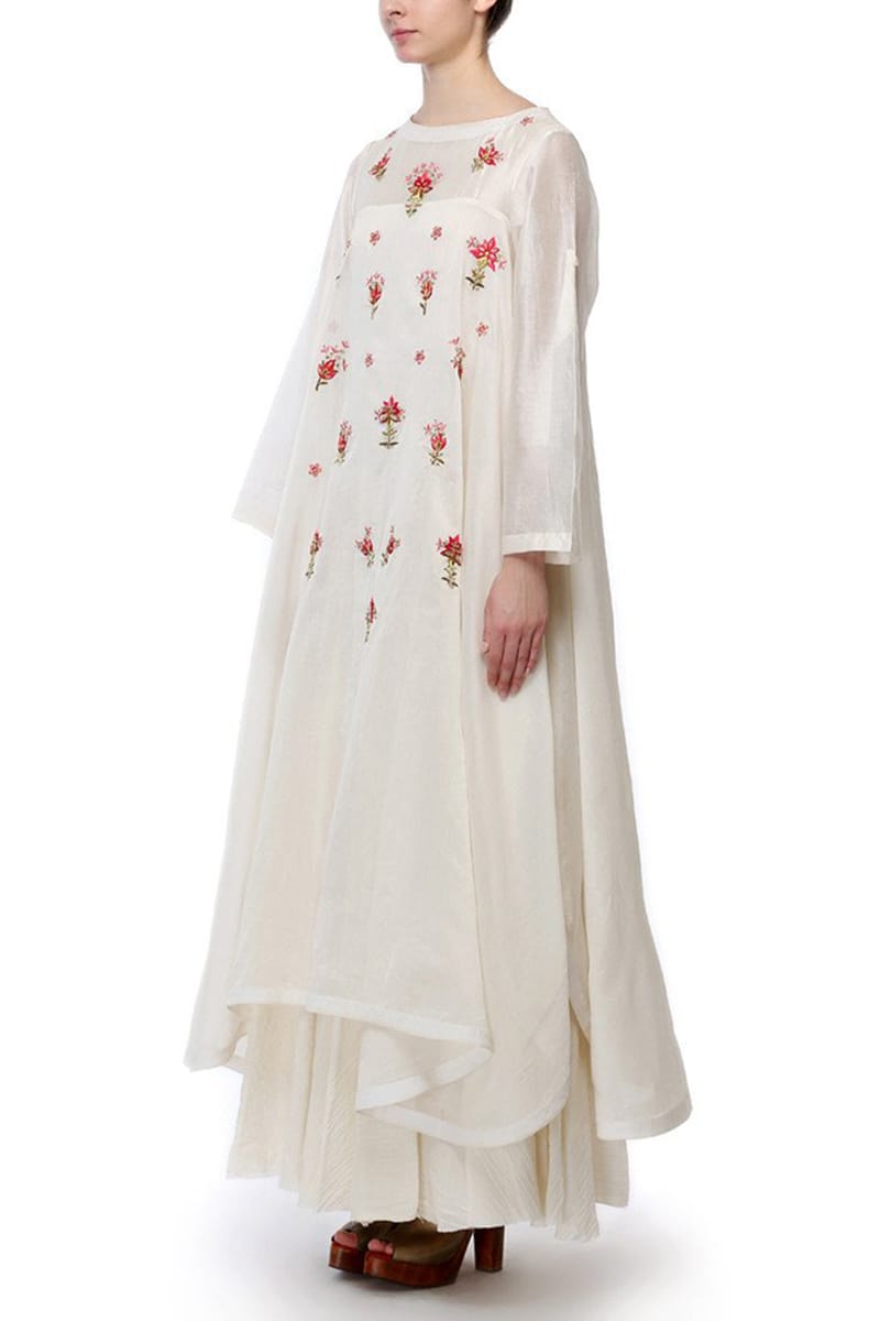 Asymmetric Embroidered Kurta - samantchauhan