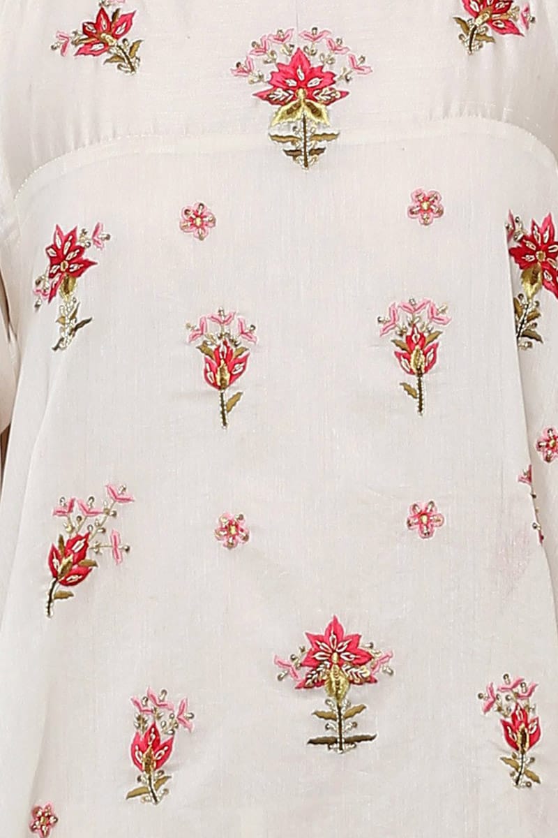 Asymmetric Embroidered Kurta - samantchauhan