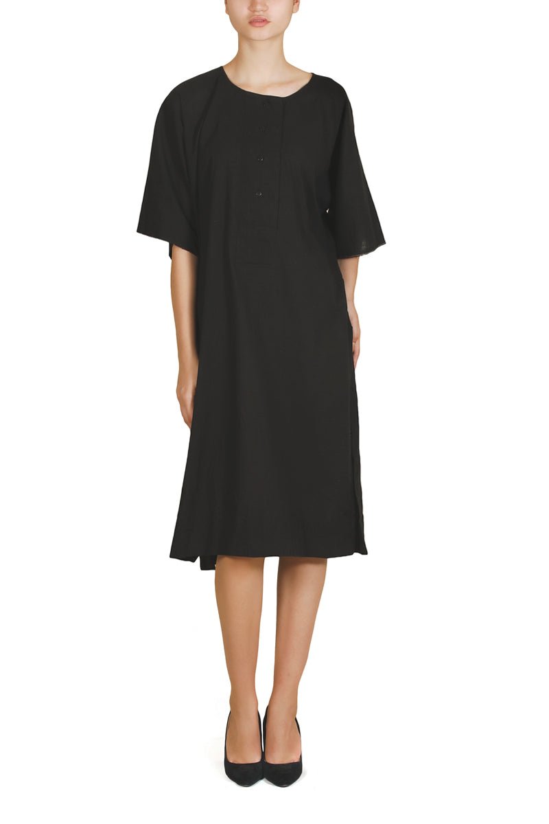 Black Side - Slit Dress - samantchauhan