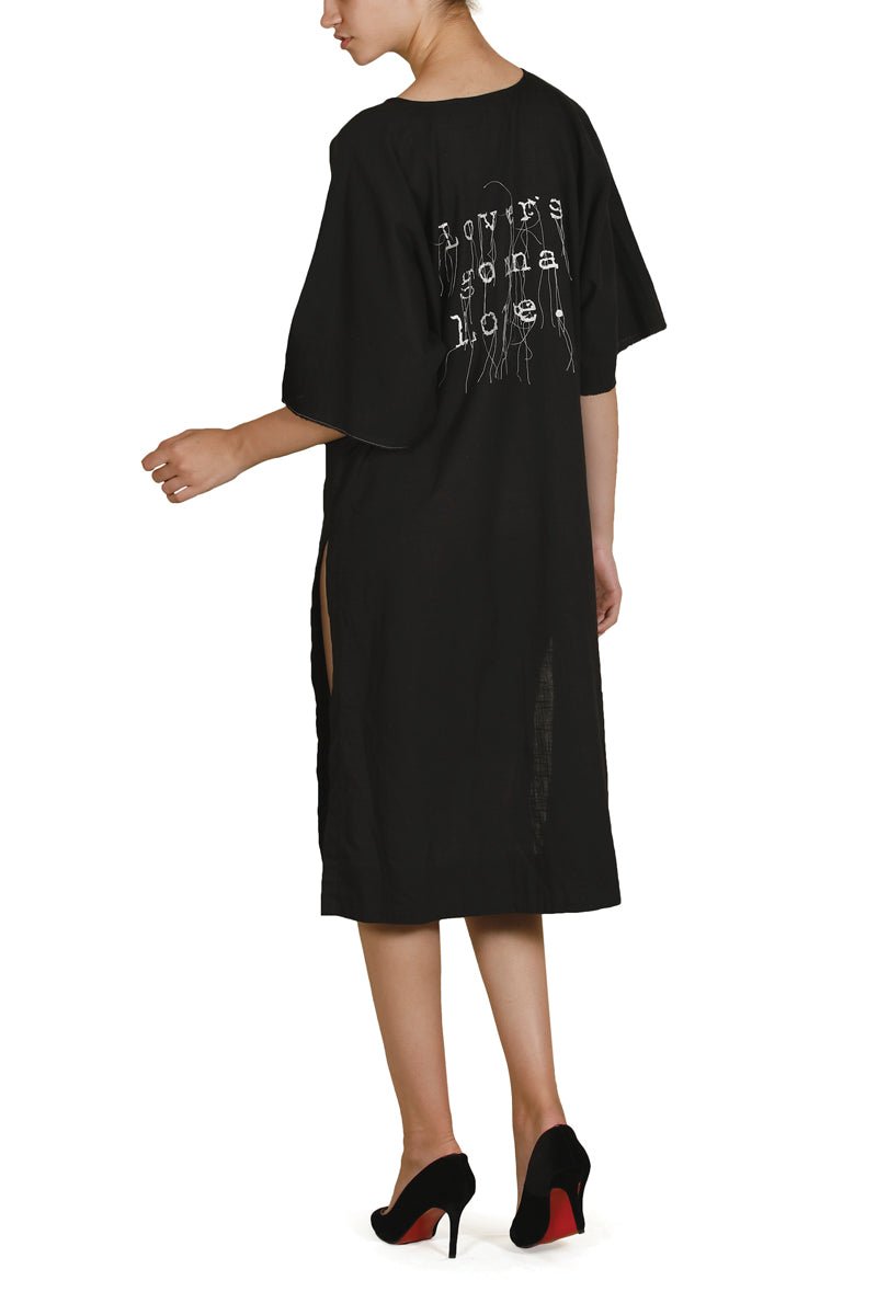Black Side - Slit Dress - samantchauhan