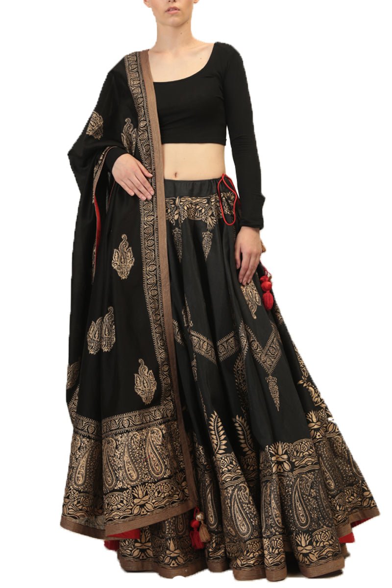 Block Printed Lehenga set - samantchauhan