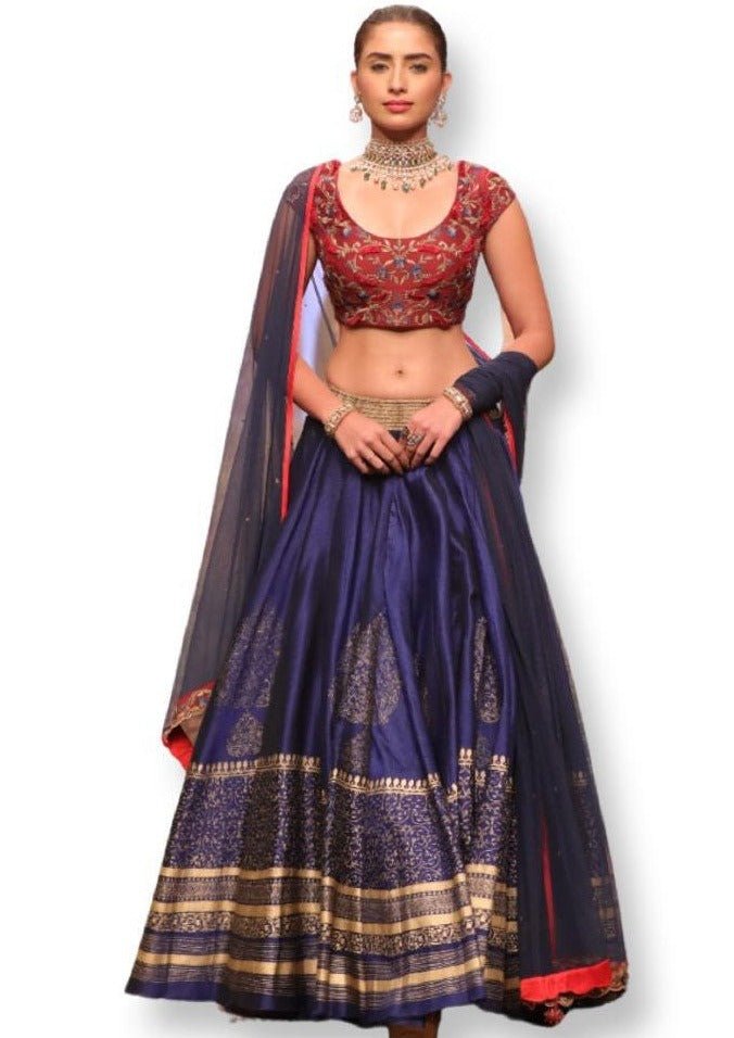Block Printed Lehenga set in cotton silk - samantchauhan Apparel & Accessories