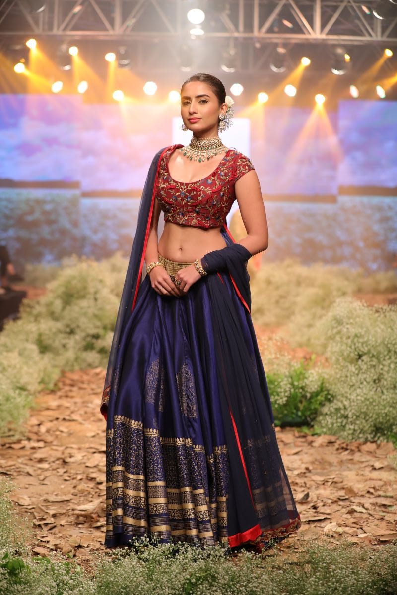 Block Printed Lehenga set in cotton silk - samantchauhan Apparel & Accessories