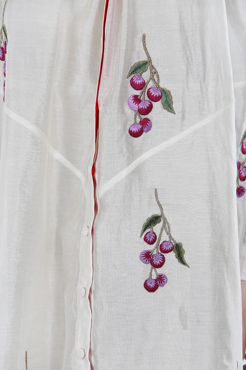 Button Down Gathered Panelled Dress - samantchauhan