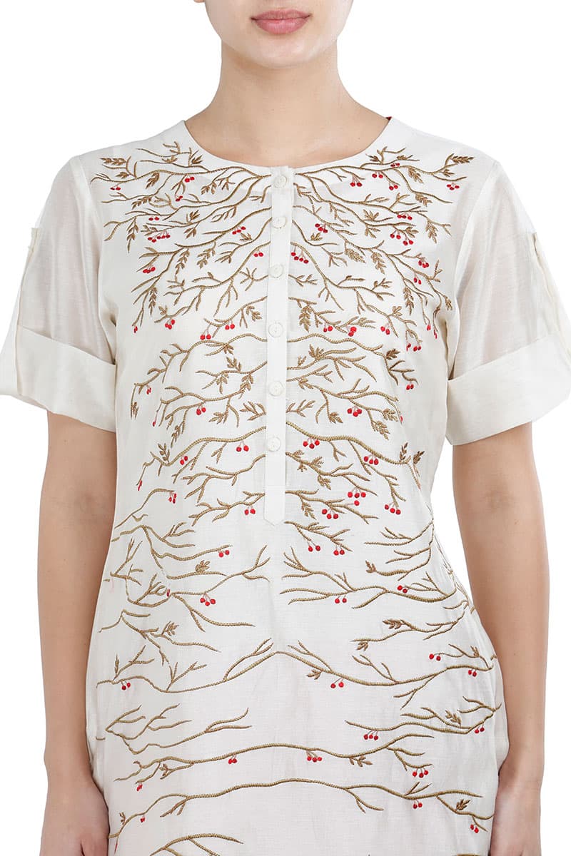 Cherry Motifs Kurta - samantchauhan