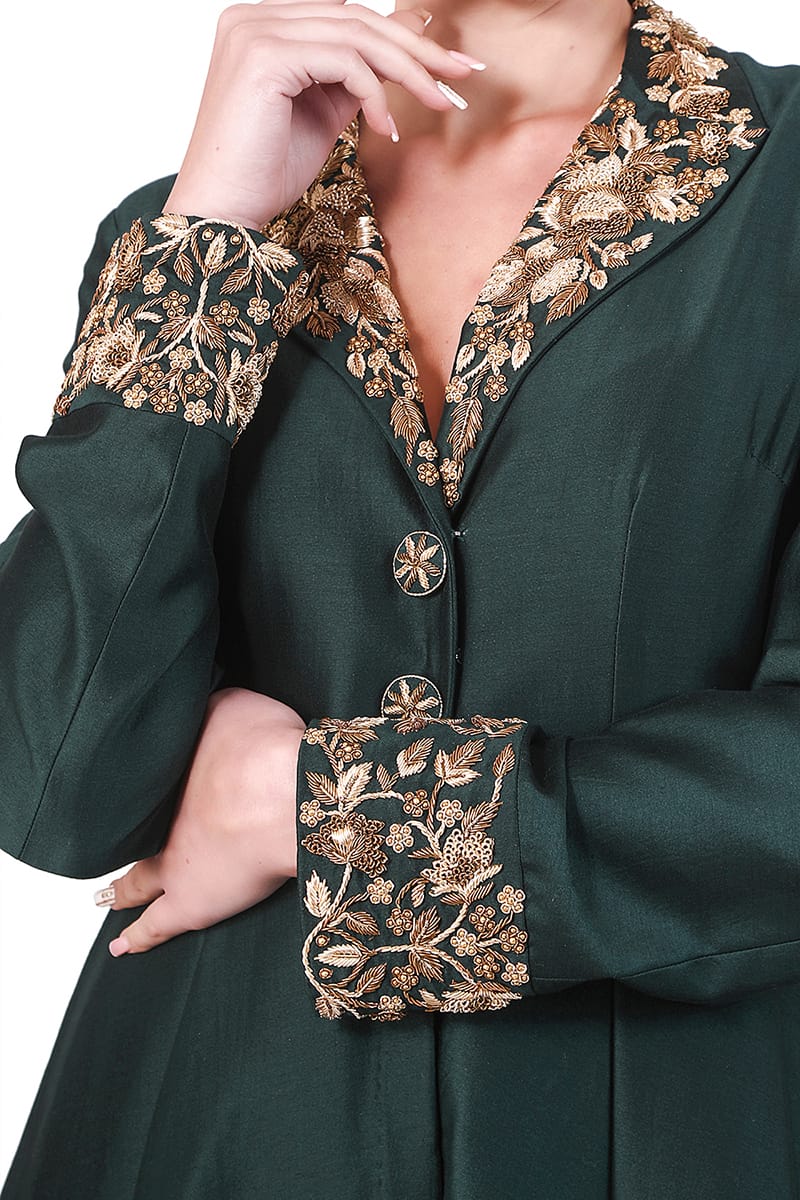 Collar Embroidered Gown - samantchauhan