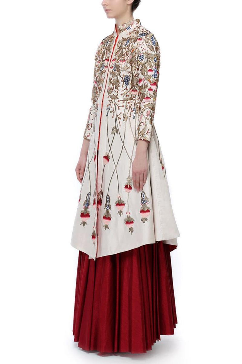 Collared Jacket Kurta & Palazzo - samantchauhan