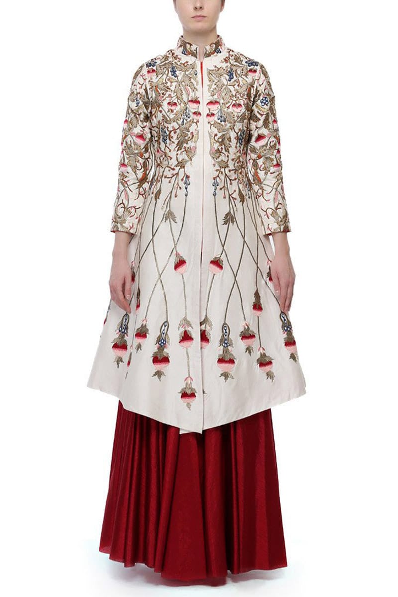 Collared Jacket Kurta & Palazzo - samantchauhan
