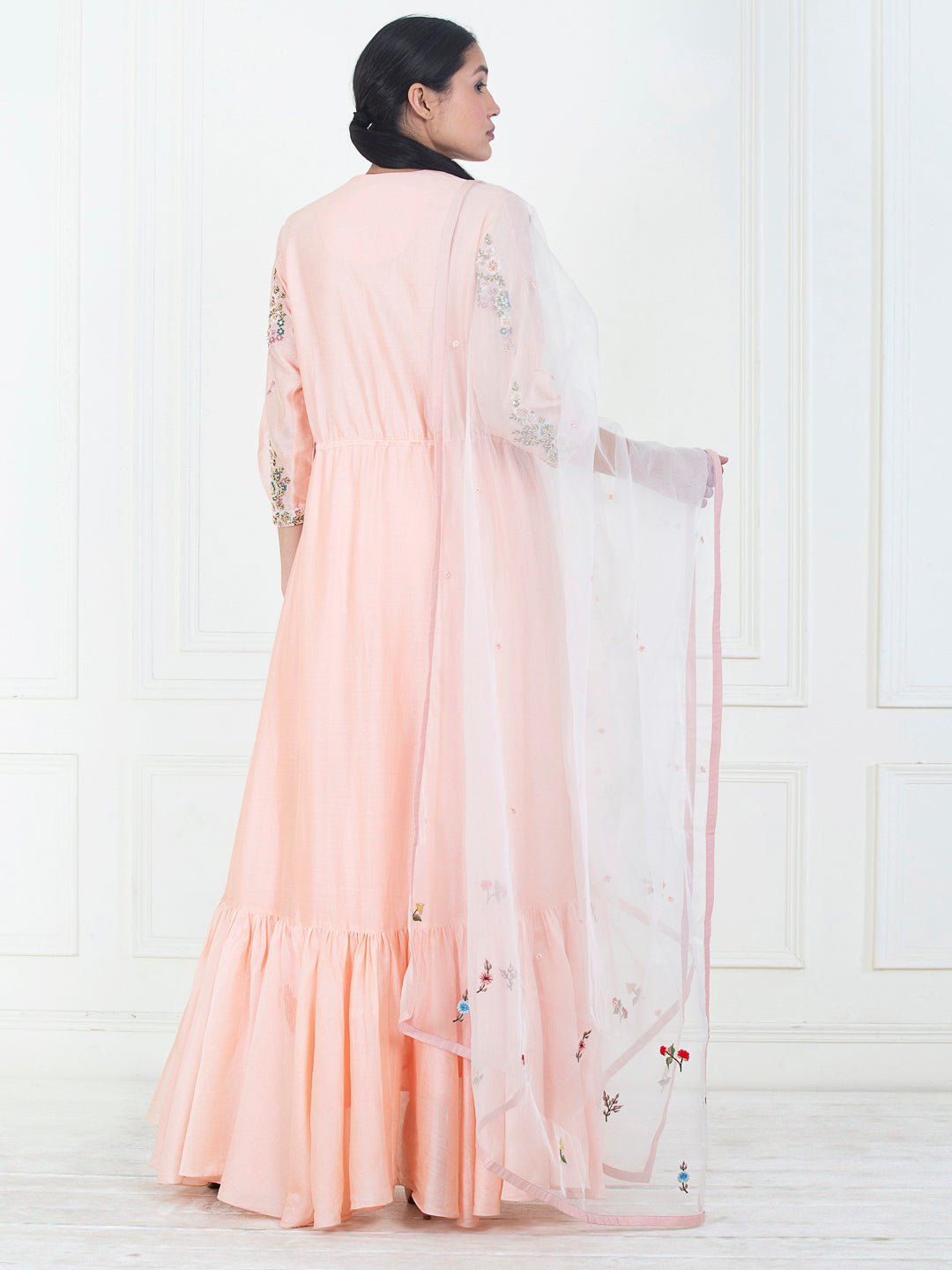 cotton silk anarkali tunic that has an adjustable knot at the waist - samantchauhan Apparel & Accessories