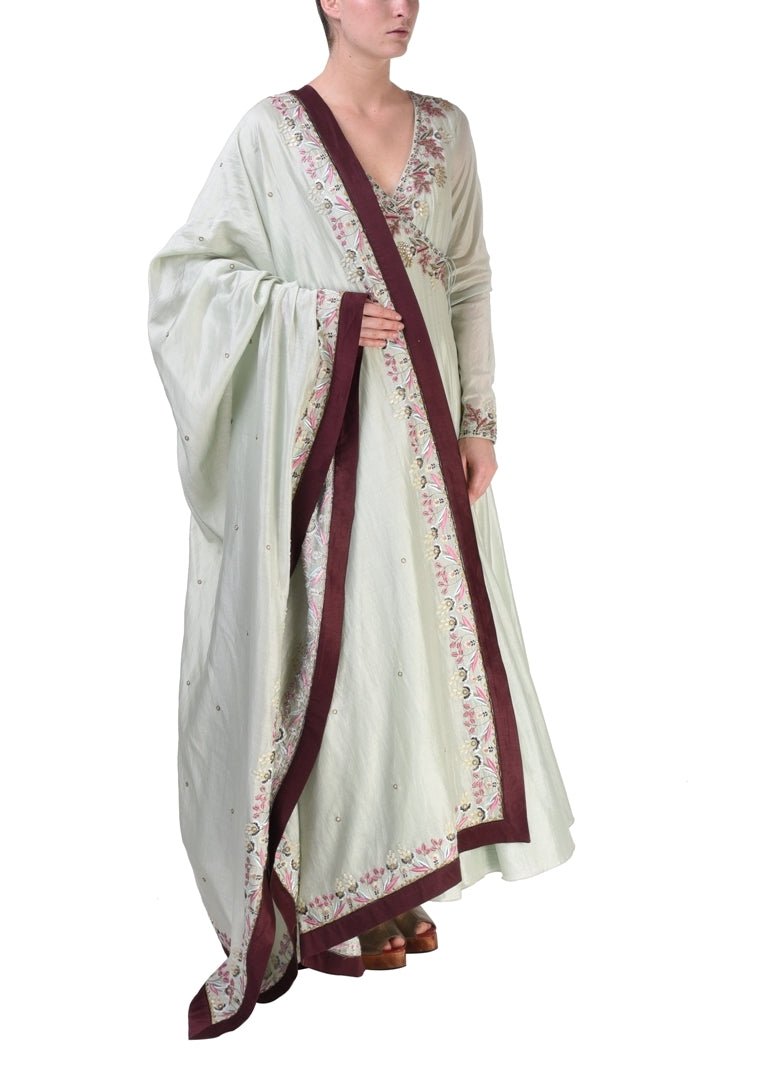Cotton Silk angarakha Kurta & Dupatta - samantchauhan