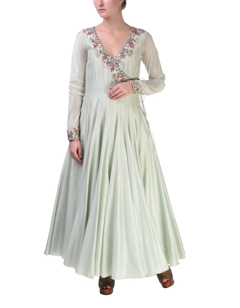 Cotton Silk angarakha Kurta & Dupatta - samantchauhan