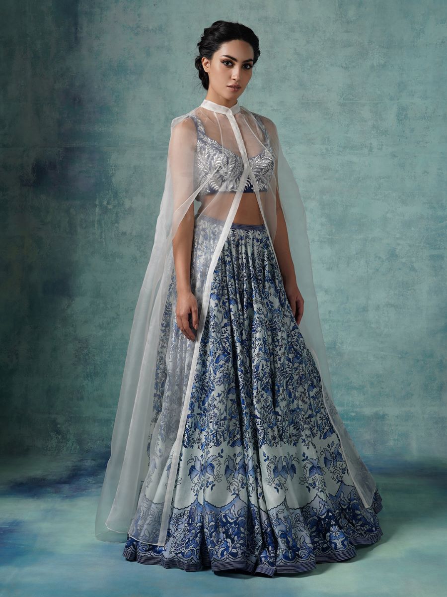 Cotton Silk lehenga set showcasing digital prints - samantchauhan Apparel & Accessories