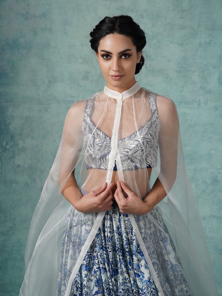 Cotton Silk lehenga set showcasing digital prints - samantchauhan Apparel & Accessories