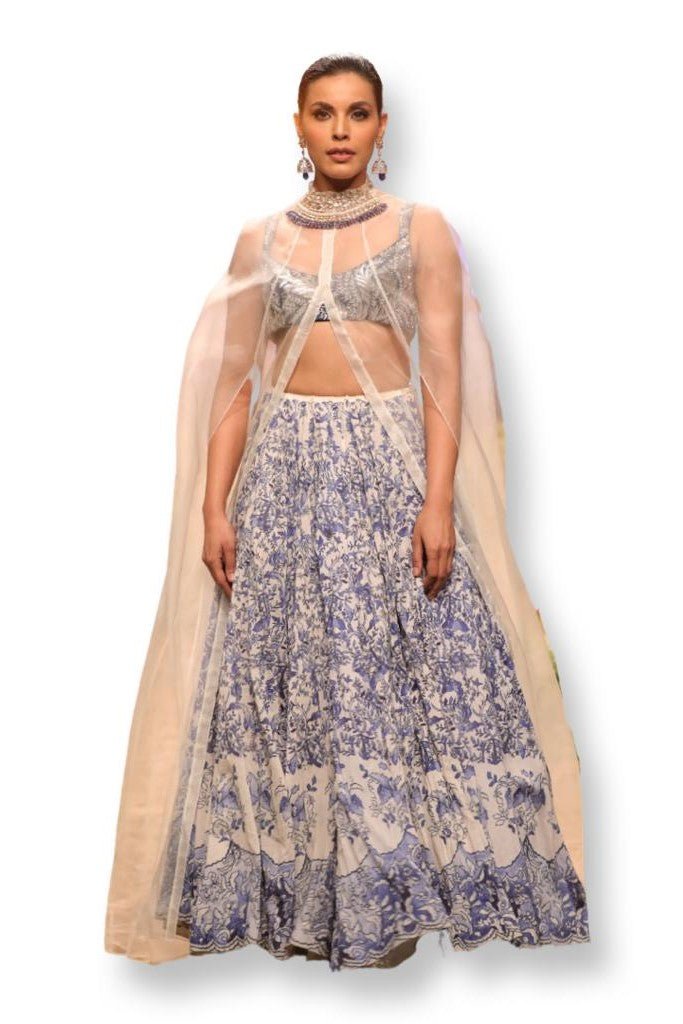 Cotton Silk lehenga set showcasing digital prints - samantchauhan Apparel & Accessories