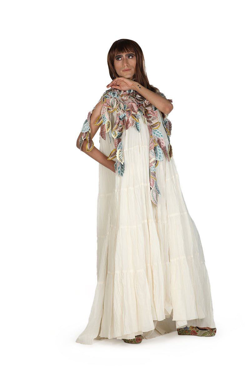 Cotton Tier dress in Ivory - samantchauhan Dresses