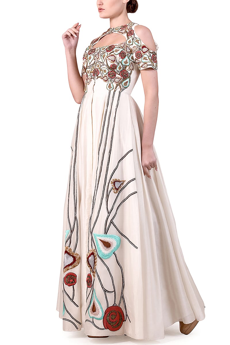 Cut - out Neck Gown - samantchauhan