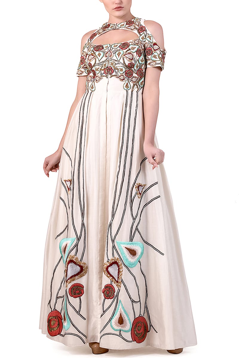 Cut - out Neck Gown - samantchauhan