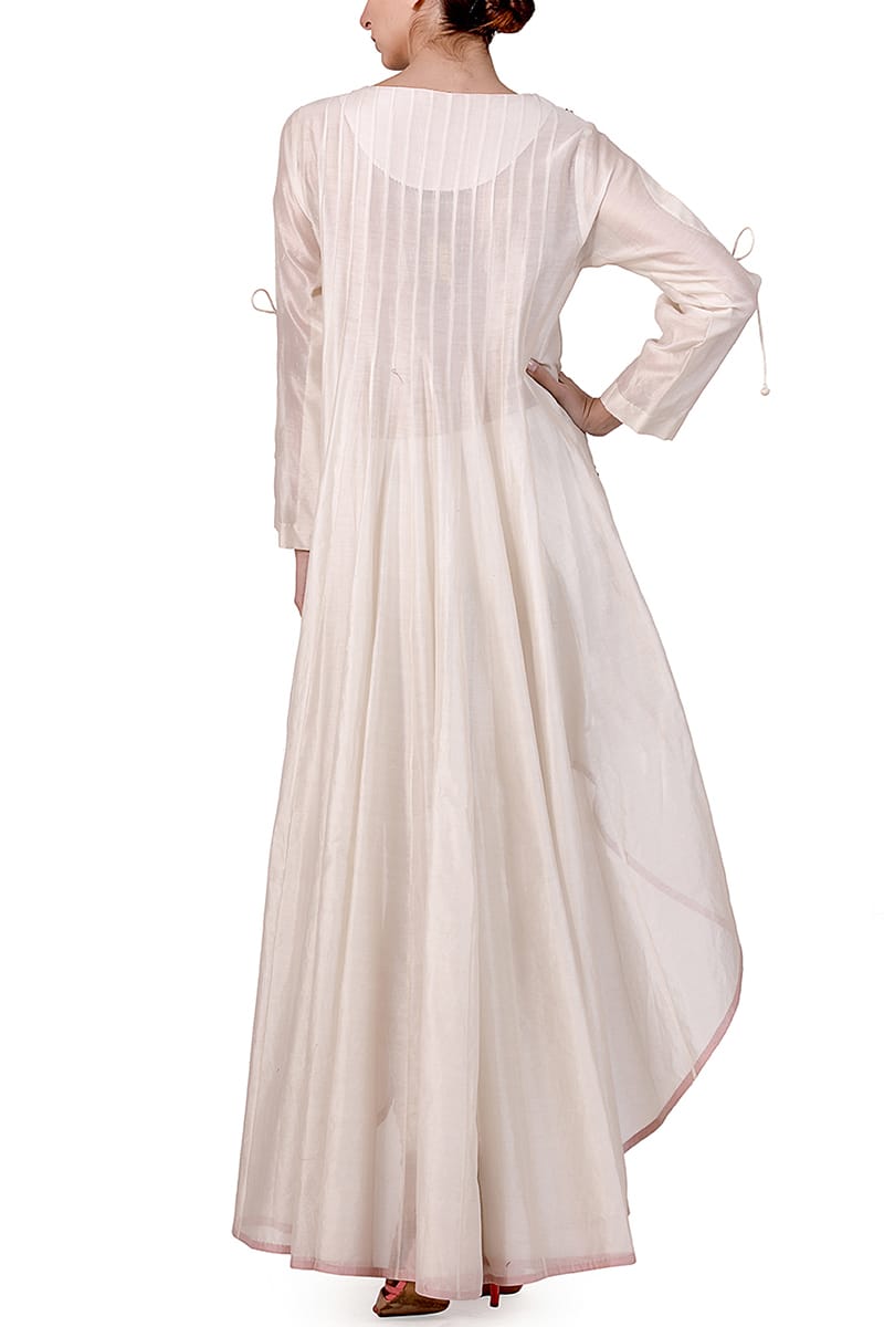Cut - out Sleeves Embroidered Kurta - samantchauhan