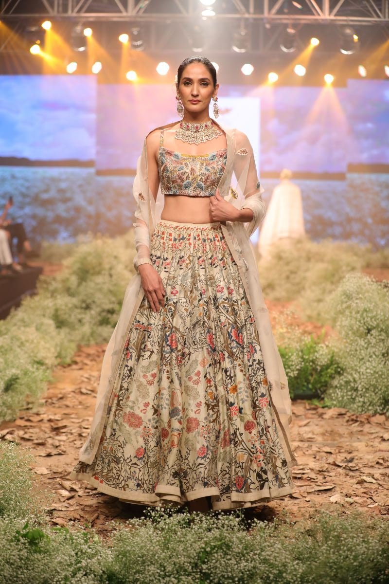 Digital prints lehenga set in cotton silk - samantchauhan Apparel & Accessories