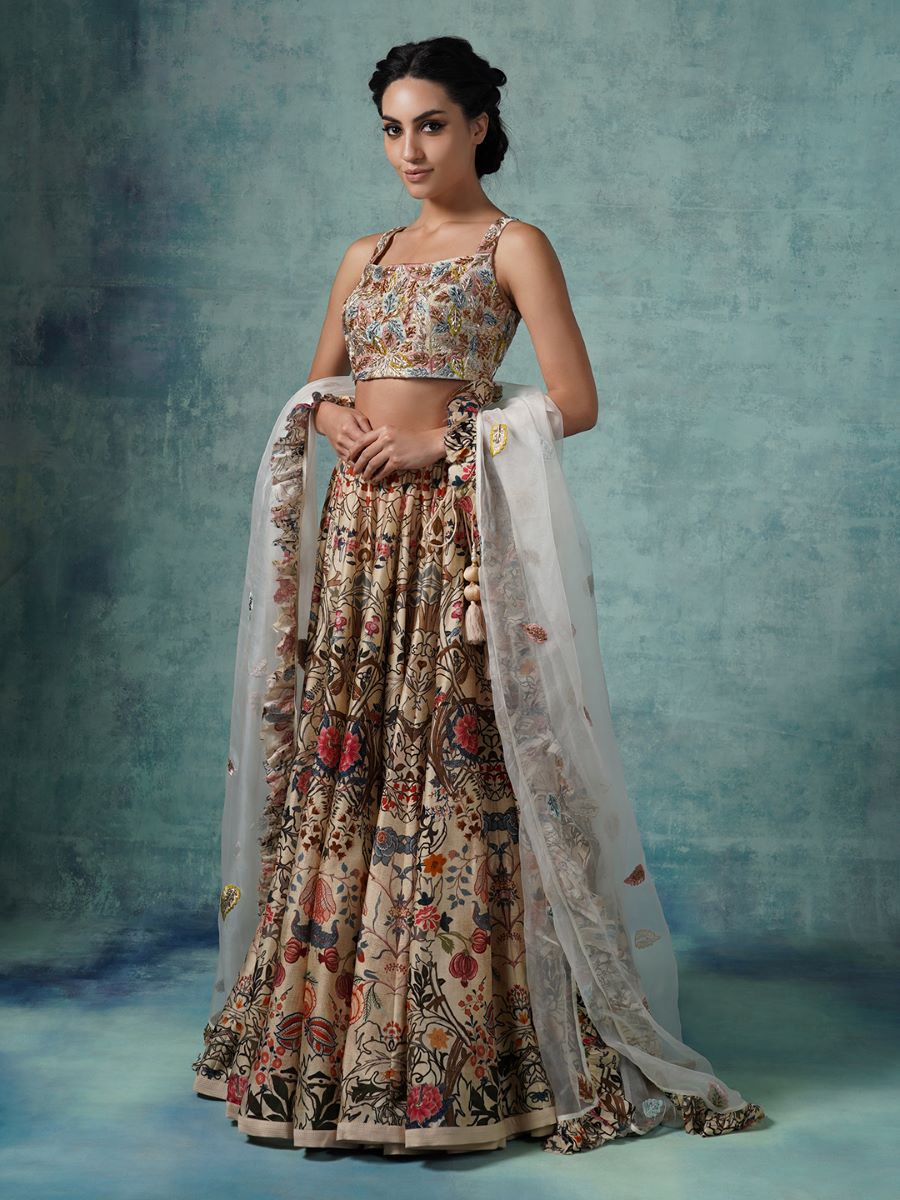 Digital prints lehenga set in cotton silk - samantchauhan Apparel & Accessories