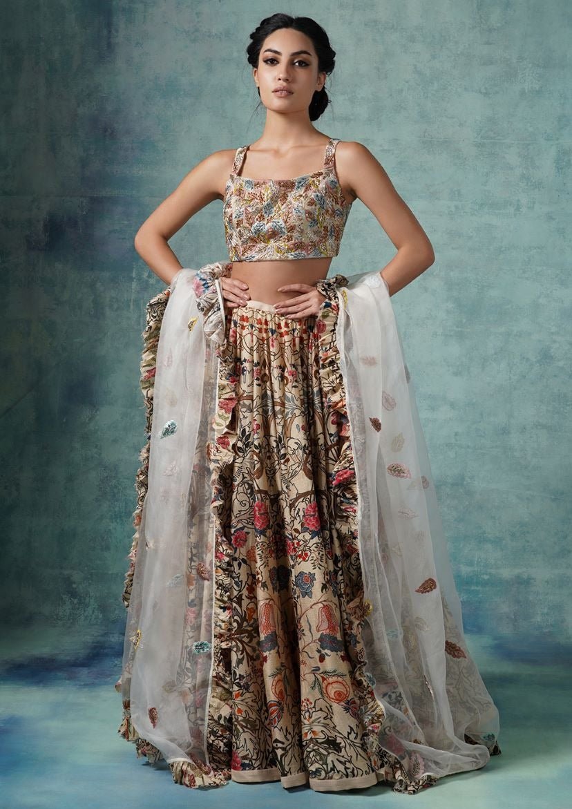 Digital prints lehenga set in cotton silk - samantchauhan Apparel & Accessories