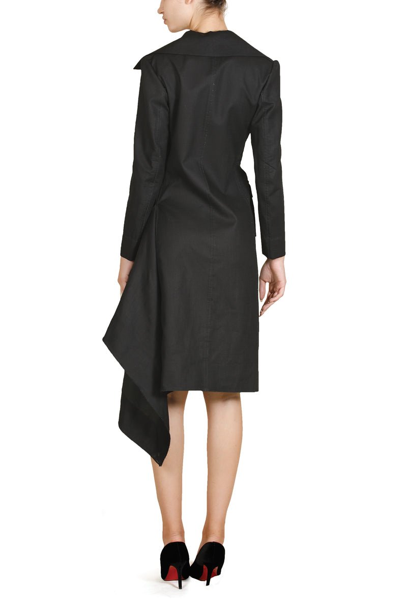 Double - Breasted Asymmetric Dress - samantchauhan