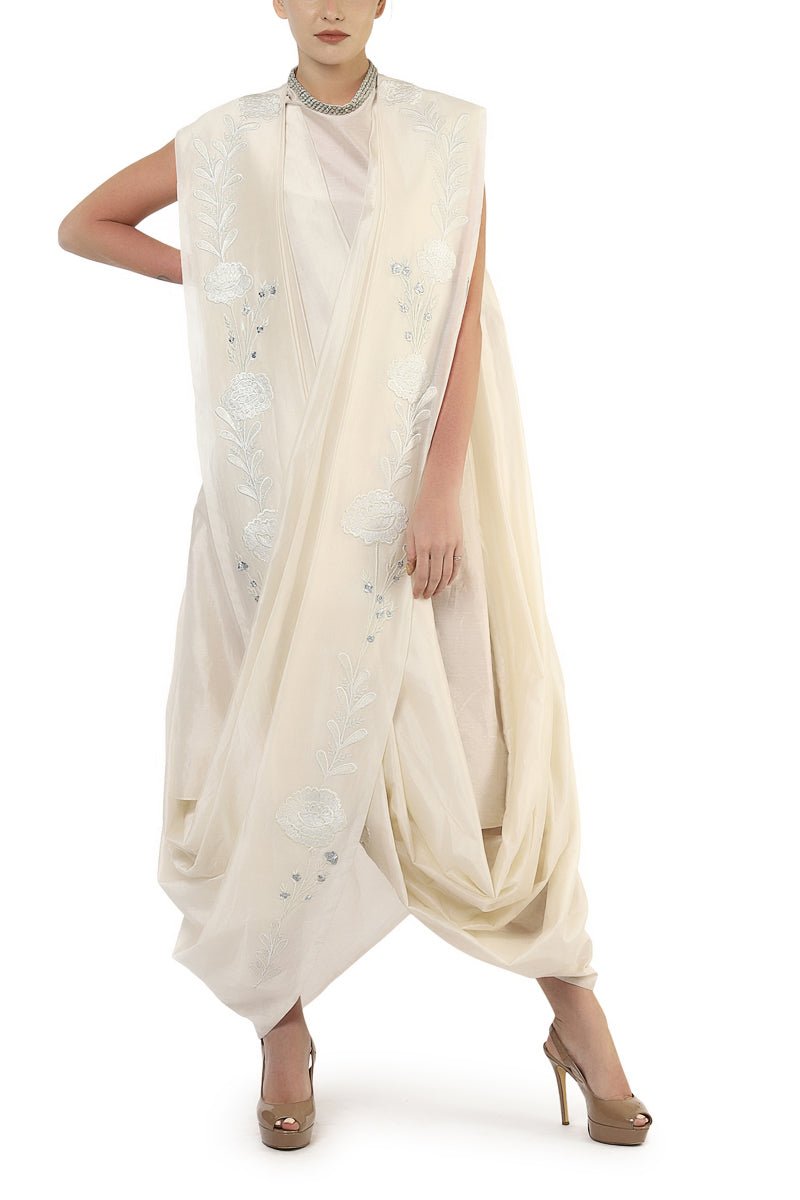 Draped Embroidered Dhoti Jumpsuit - samantchauhan