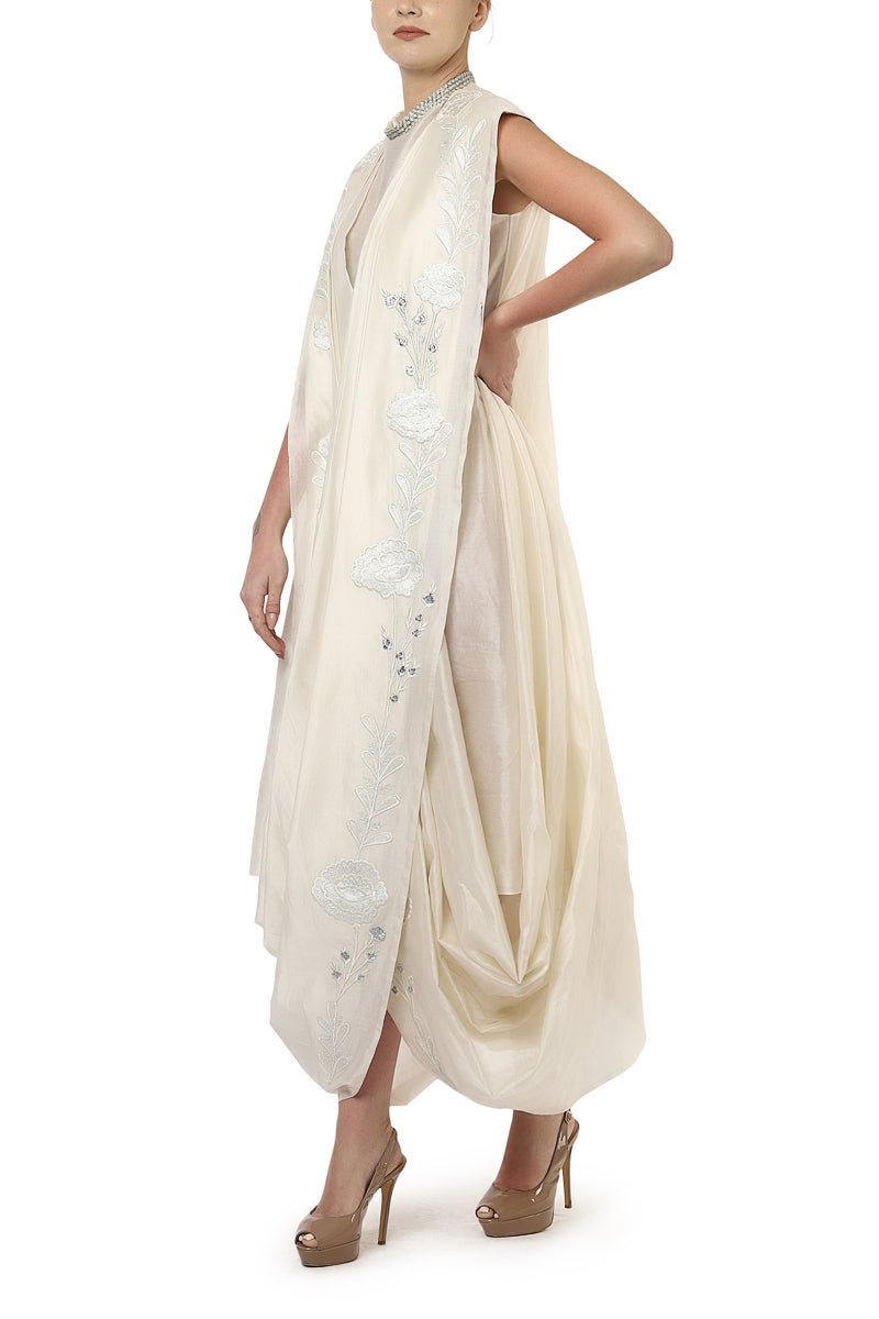 Draped Embroidered Dhoti Jumpsuit - samantchauhan