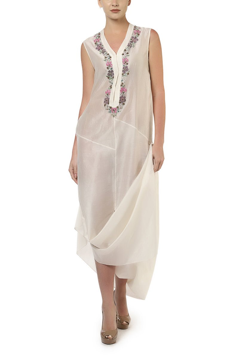 Draped Inner Dress & Long Jacket - samantchauhan
