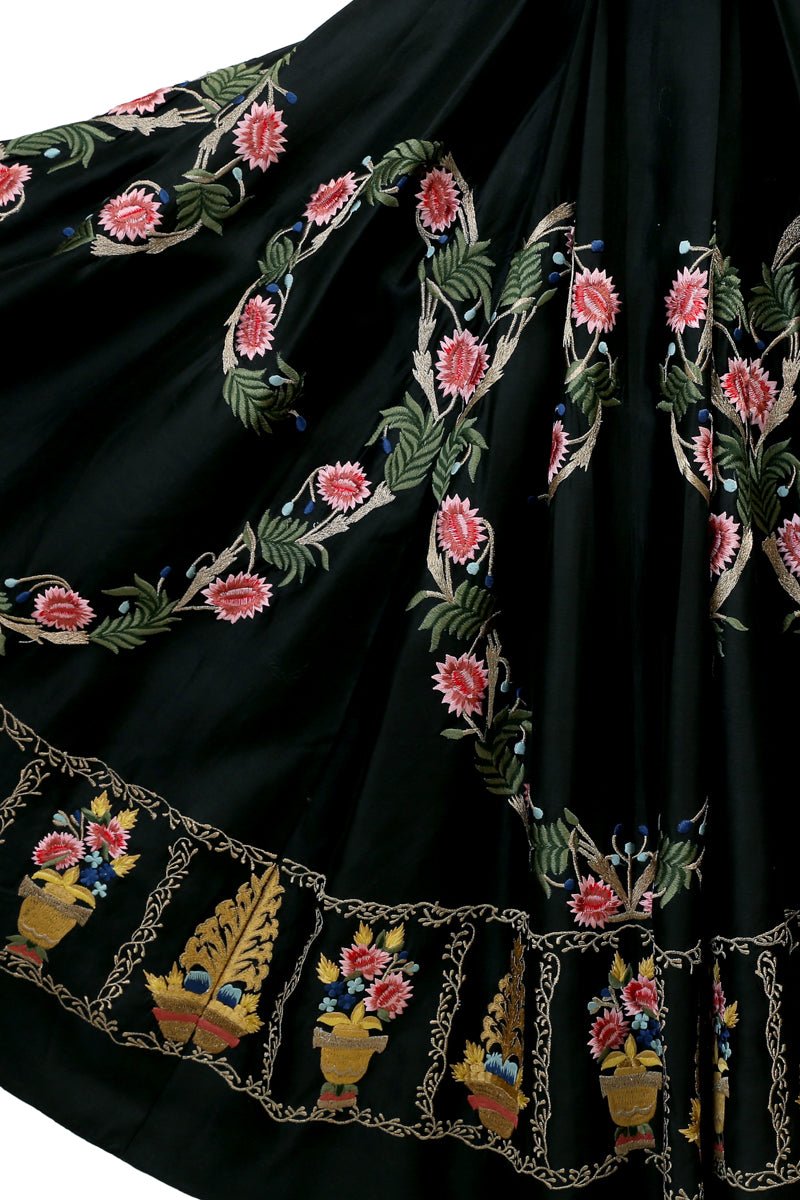 Embroidered Boat - Neck Gown - samantchauhan