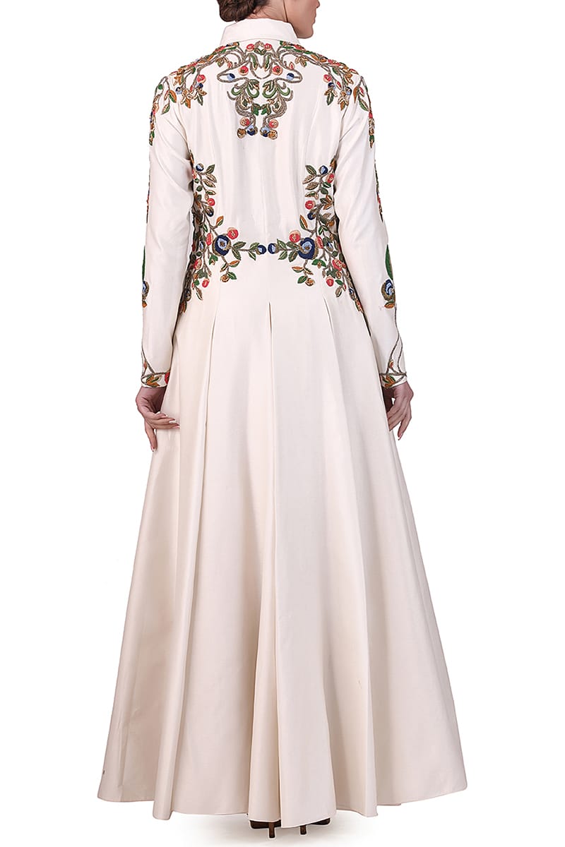 Embroidered Collared Gown - samantchauhan