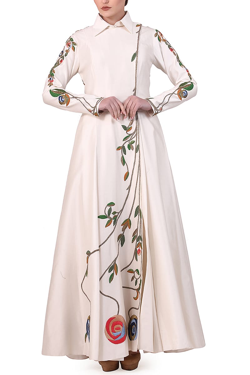 Embroidered Collared Gown - samantchauhan