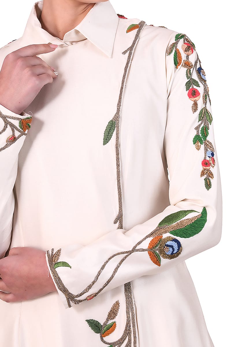 Embroidered Collared Gown - samantchauhan