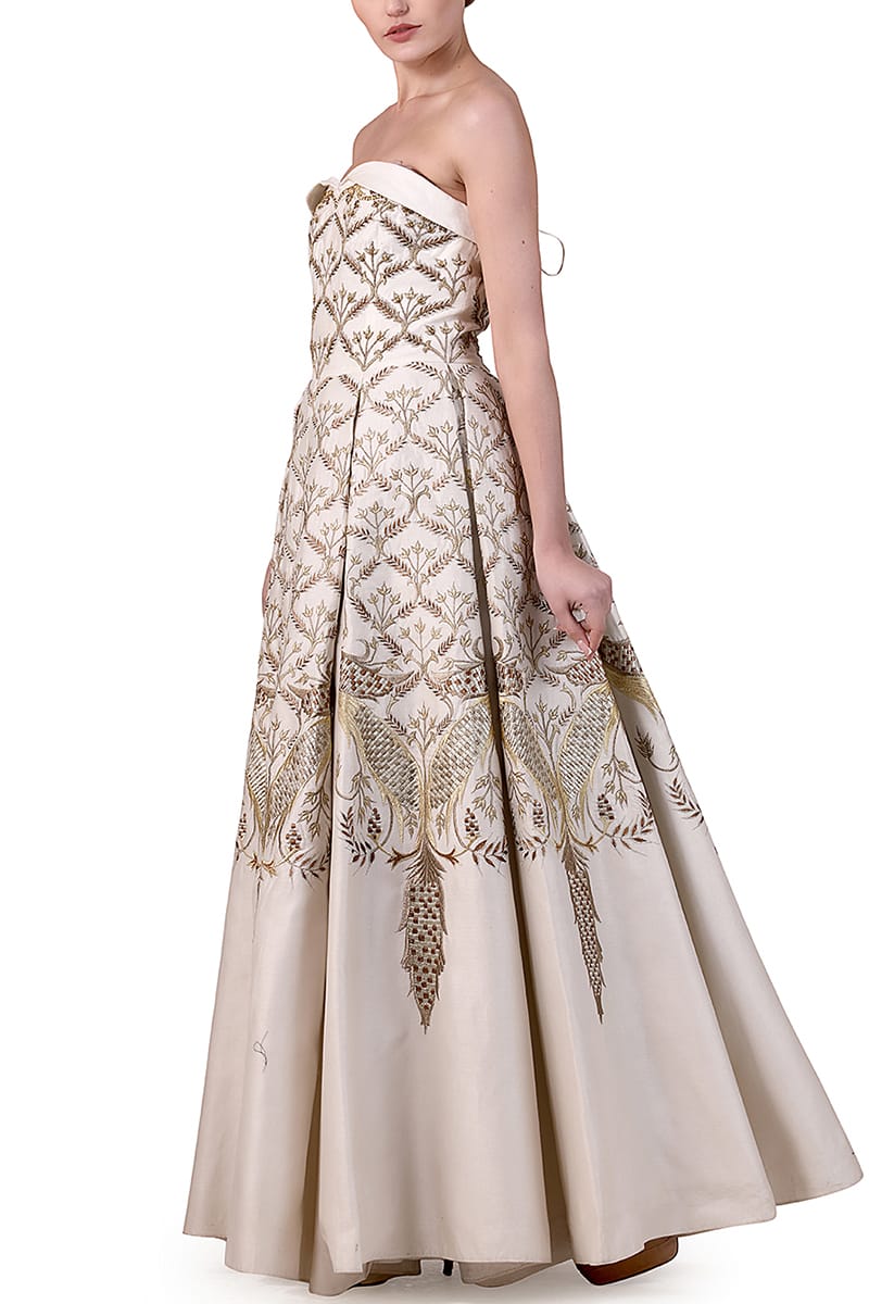 Embroidered Corset Gown - samantchauhan