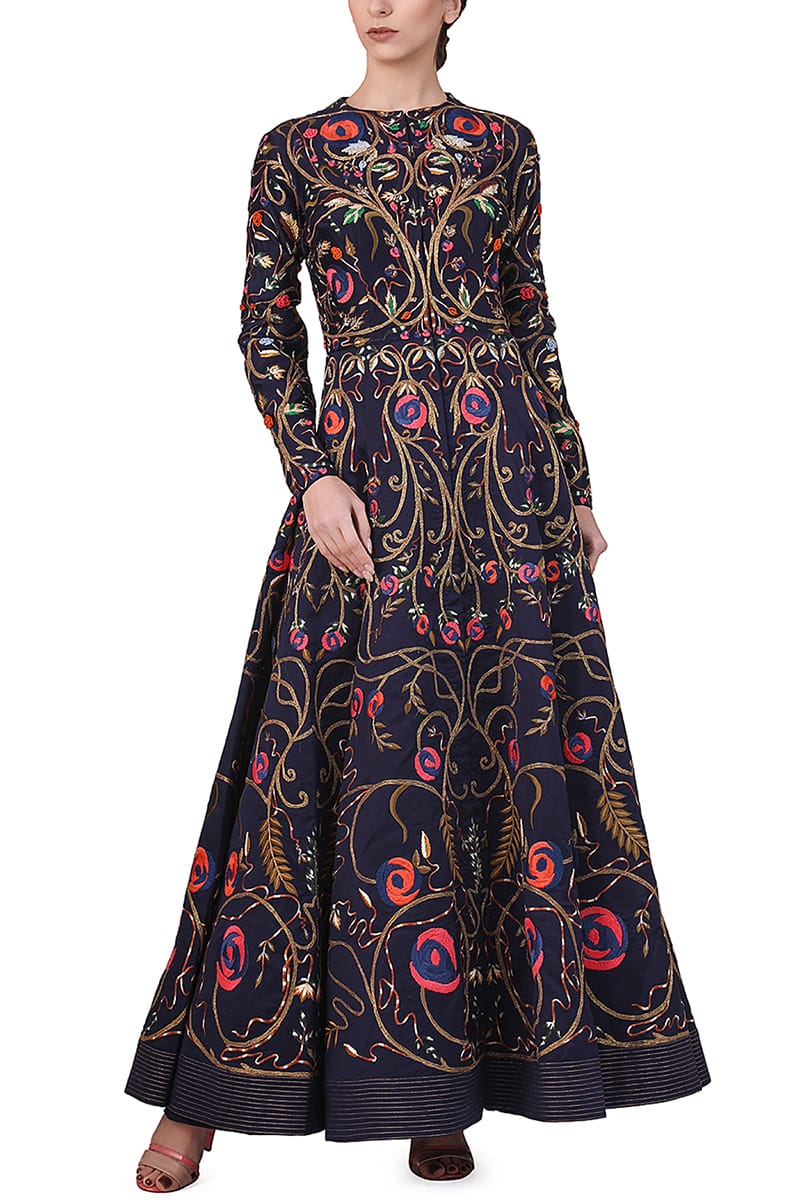 Embroidered Floor - Length Gown - samantchauhan