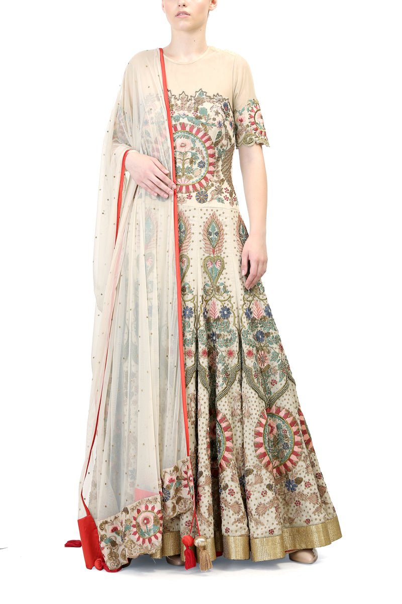 Embroidered Gown & Dupatta - samantchauhan