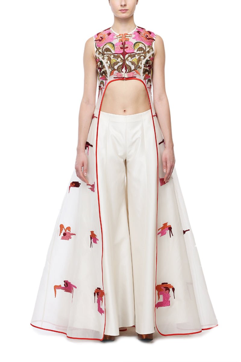 Embroidered Jacket with Flared Pants - samantchauhan