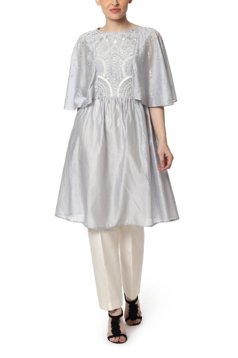 Embroidered Kurta with Kaftan Sleeves - samantchauhan