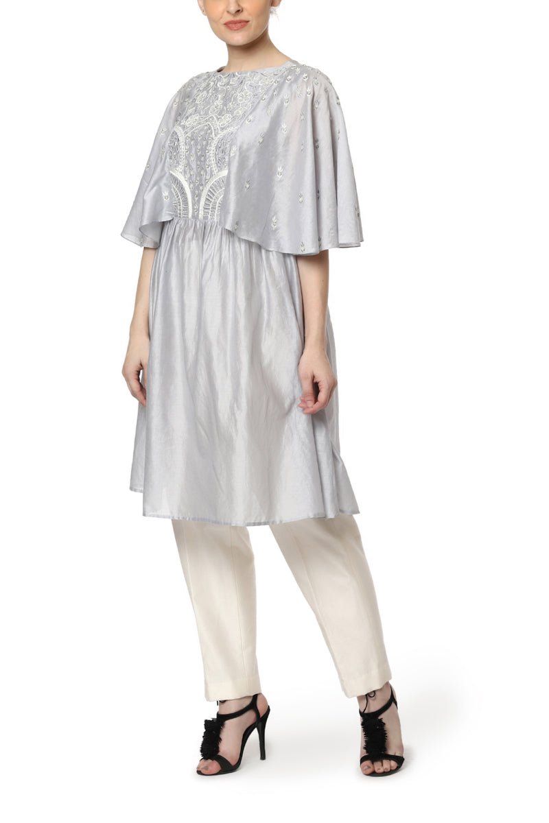 Embroidered Kurta with Kaftan Sleeves - samantchauhan