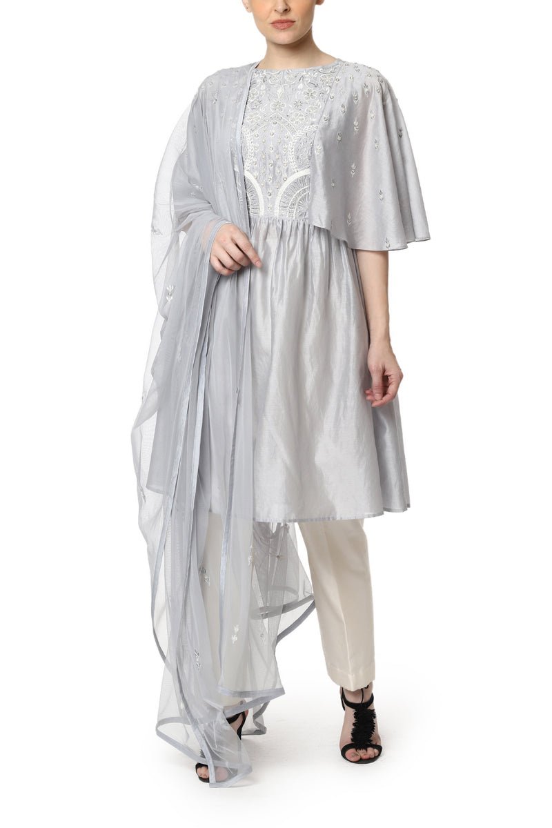 Embroidered Kurta with Kaftan Sleeves - samantchauhan
