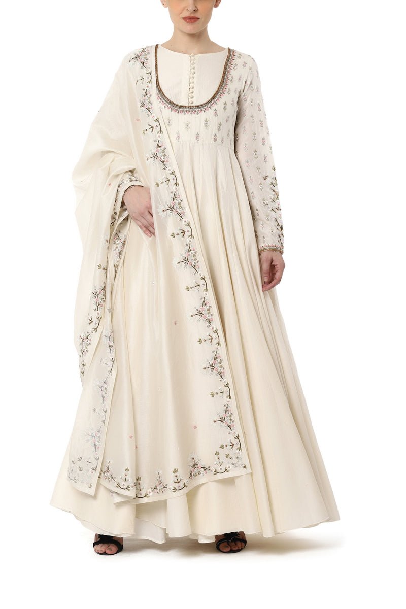 Embroidered Neck Angrakha - samantchauhan