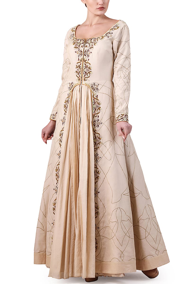 Embroidered Panelled Kurta - samantchauhan