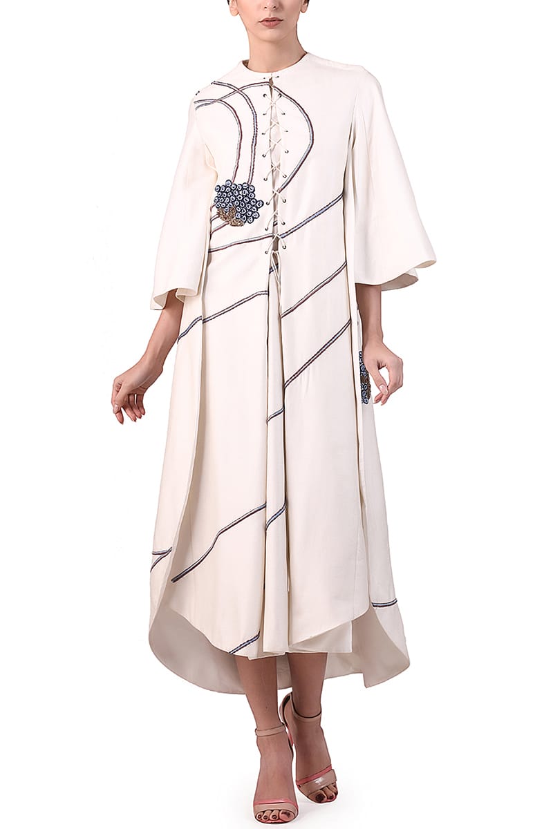 Eyelid Lace Tie - up Dress - samantchauhan