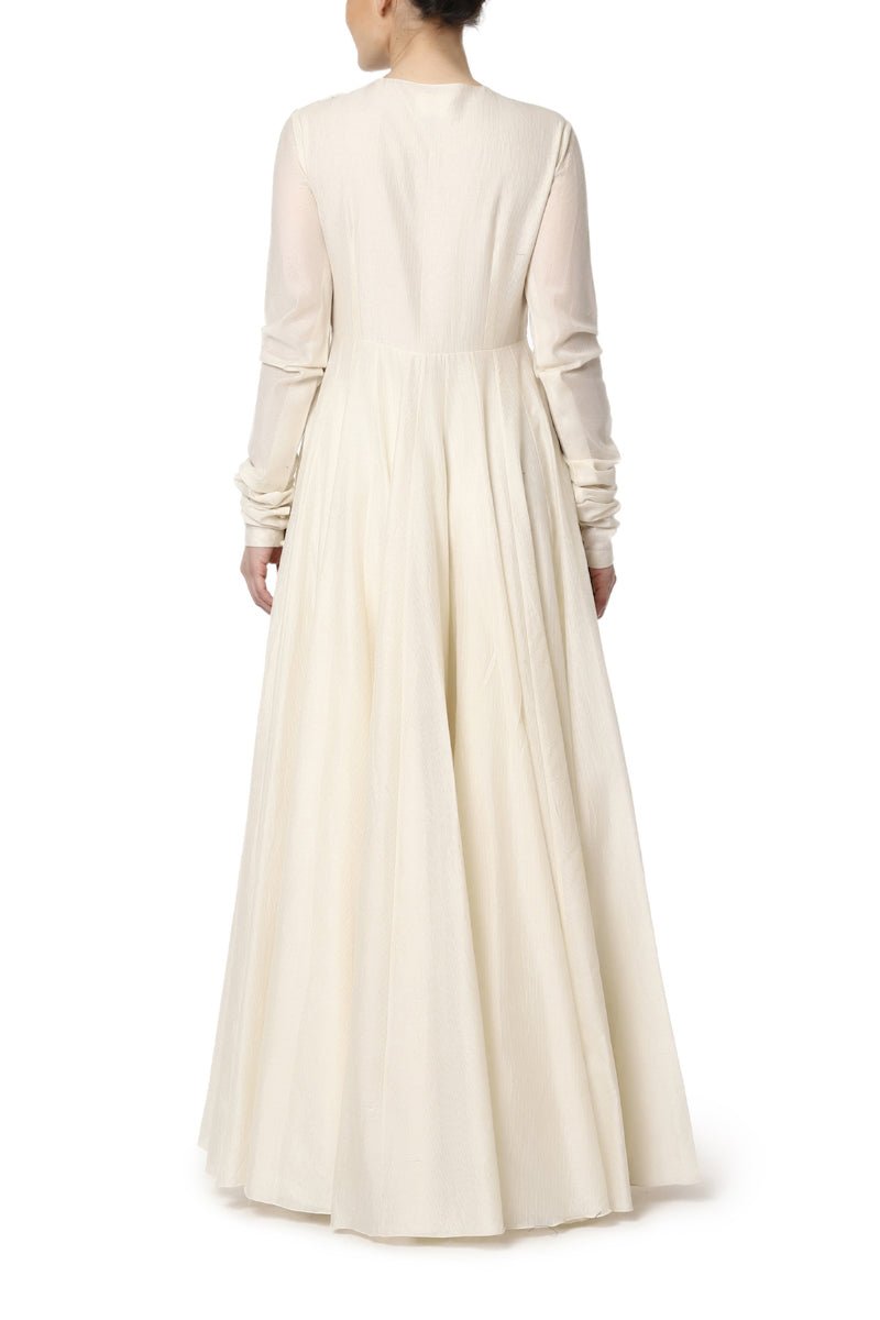 Fit and Flare Dress with Embroidered Neck - samantchauhan