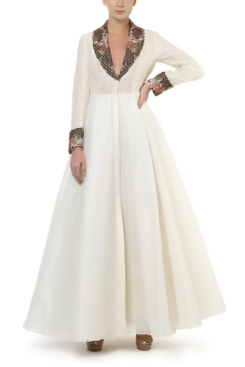 Fit & Flare Embroidered Gown - samantchauhan